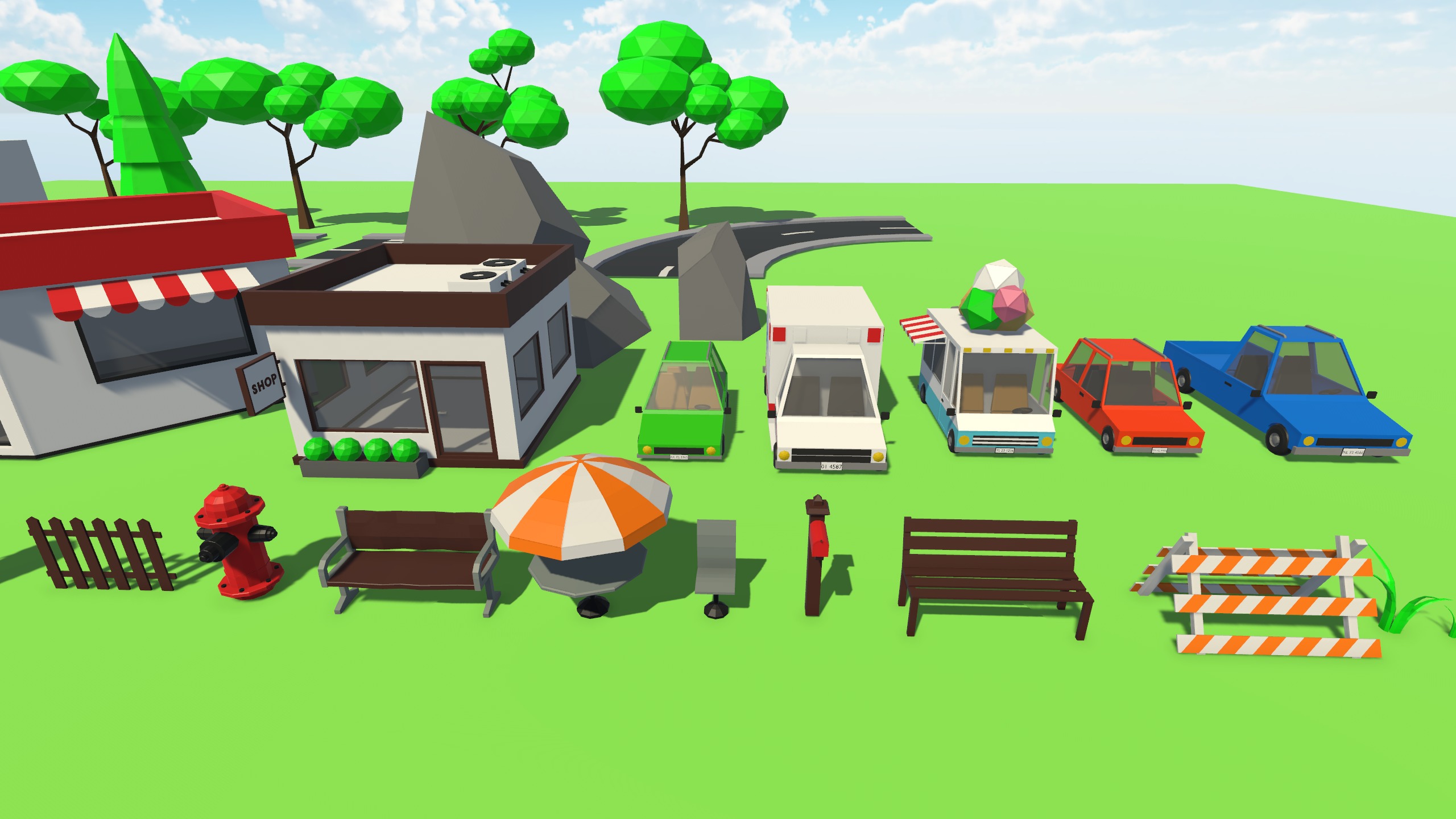 Low Poly Town Pack - GameAssets Low-poly 3D model_8