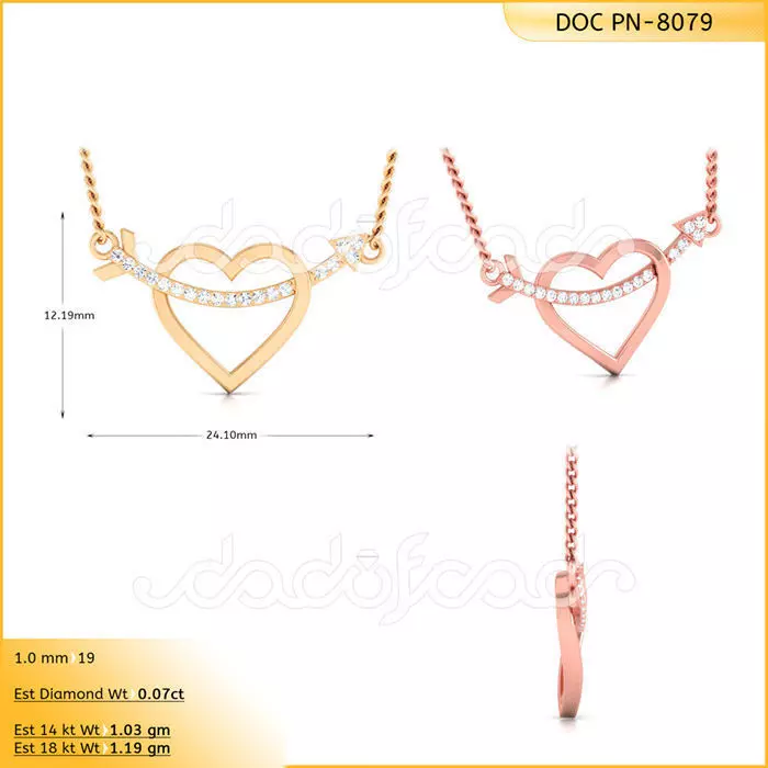 light weight yellow gold diamond pendent -DOC-P8079 3D print model