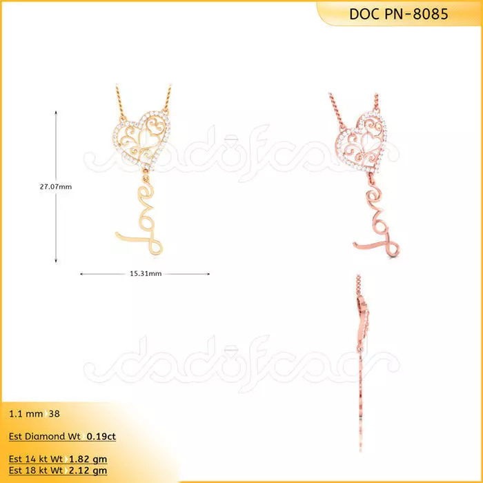 light weight yellow gold diamond pendent -DOC-P8085 3D print model