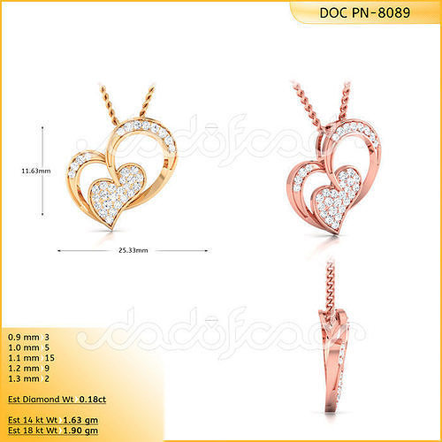 light weight yellow  gold diamond pendent -DOC-P8089 3D print model