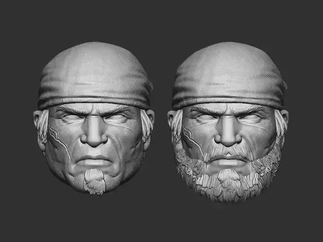 Gear 5 Marcus Headsculpt for Action Figures