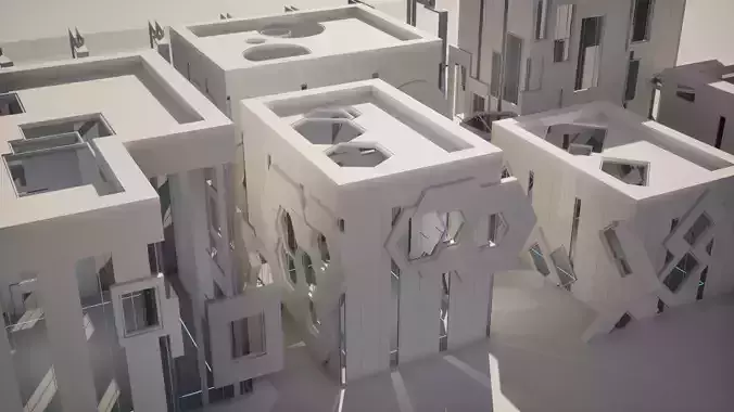 Parametric Gallery Generator Unreal 5 Low-poly 3D model