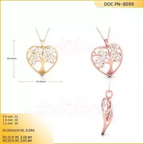 light weight yellow gold  diamond pendent -DOC-P8099