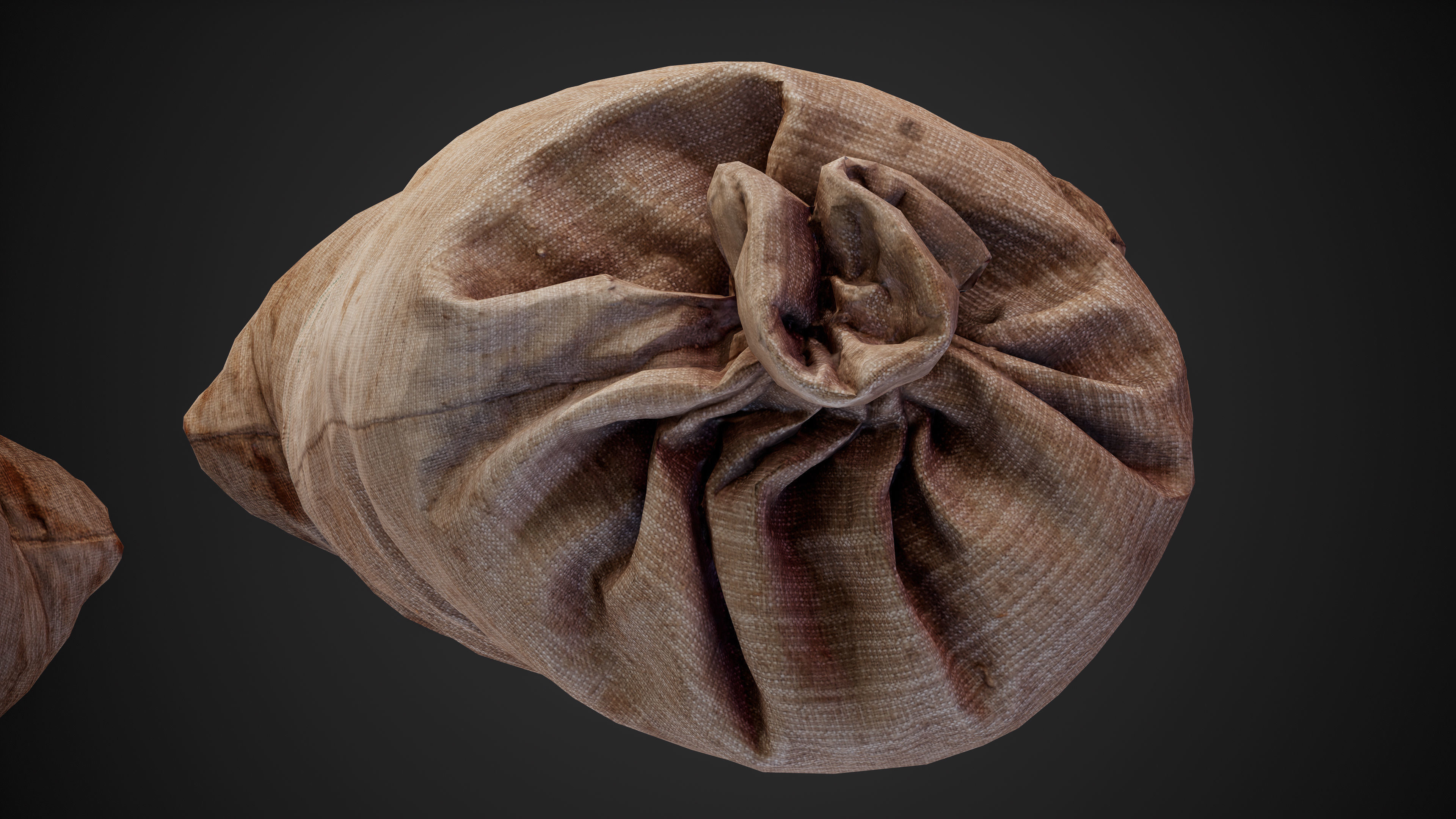 Realistic old burlap bag 03 photo scan Low-poly 3D model_13