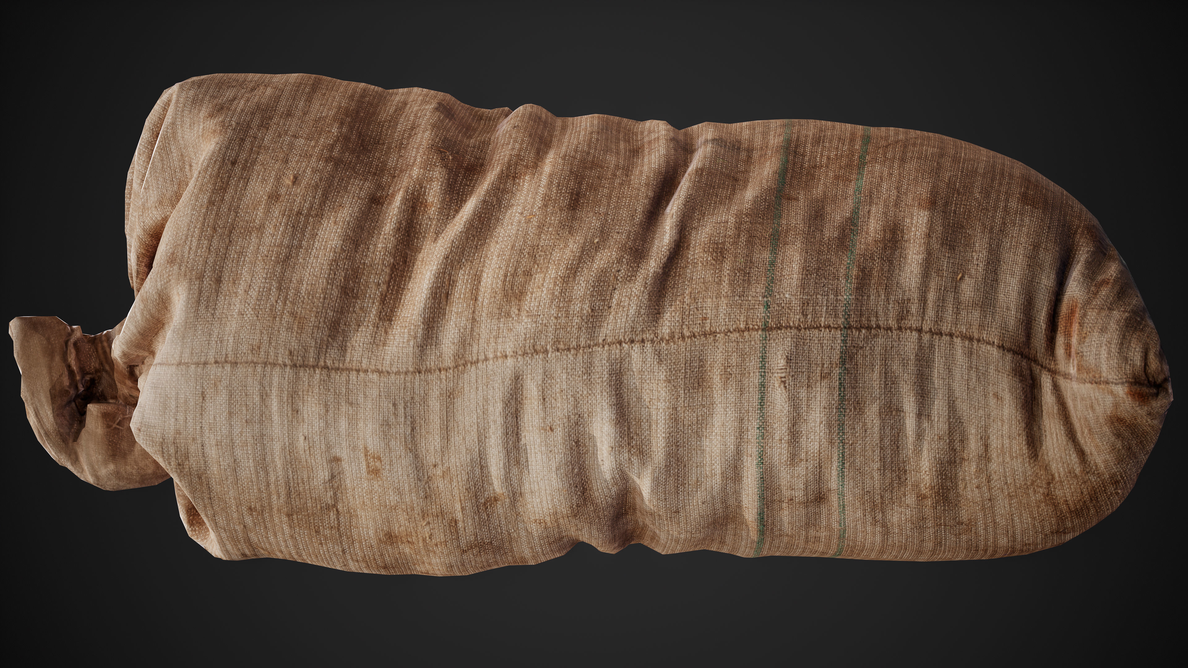 Realistic old burlap bag 03 photo scan Low-poly 3D model_11