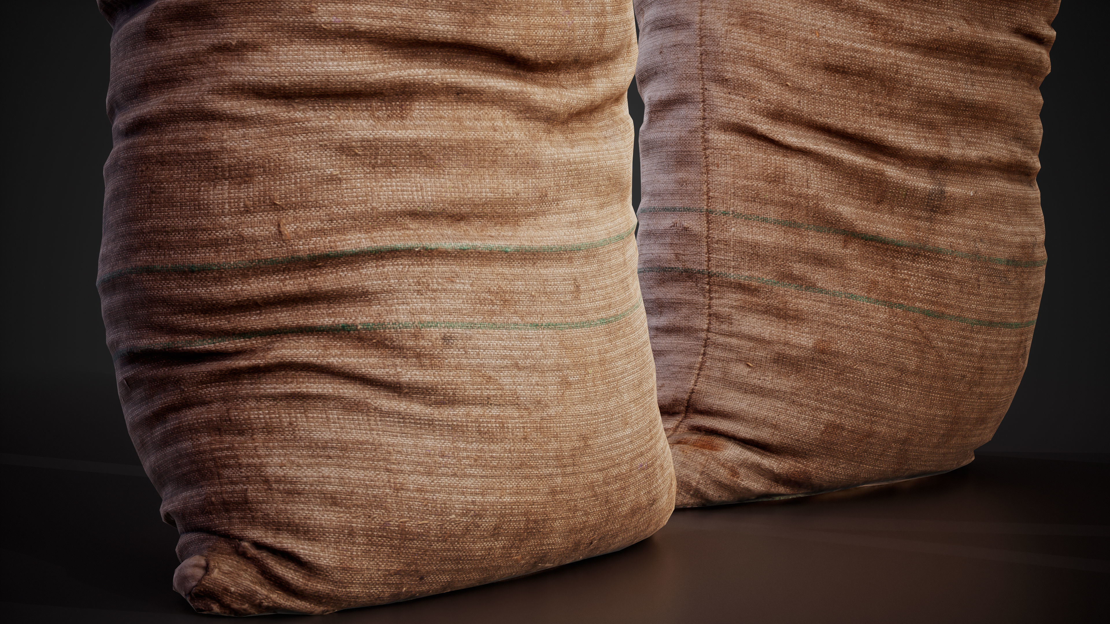 Realistic old burlap bag 03 photo scan Low-poly 3D model_5