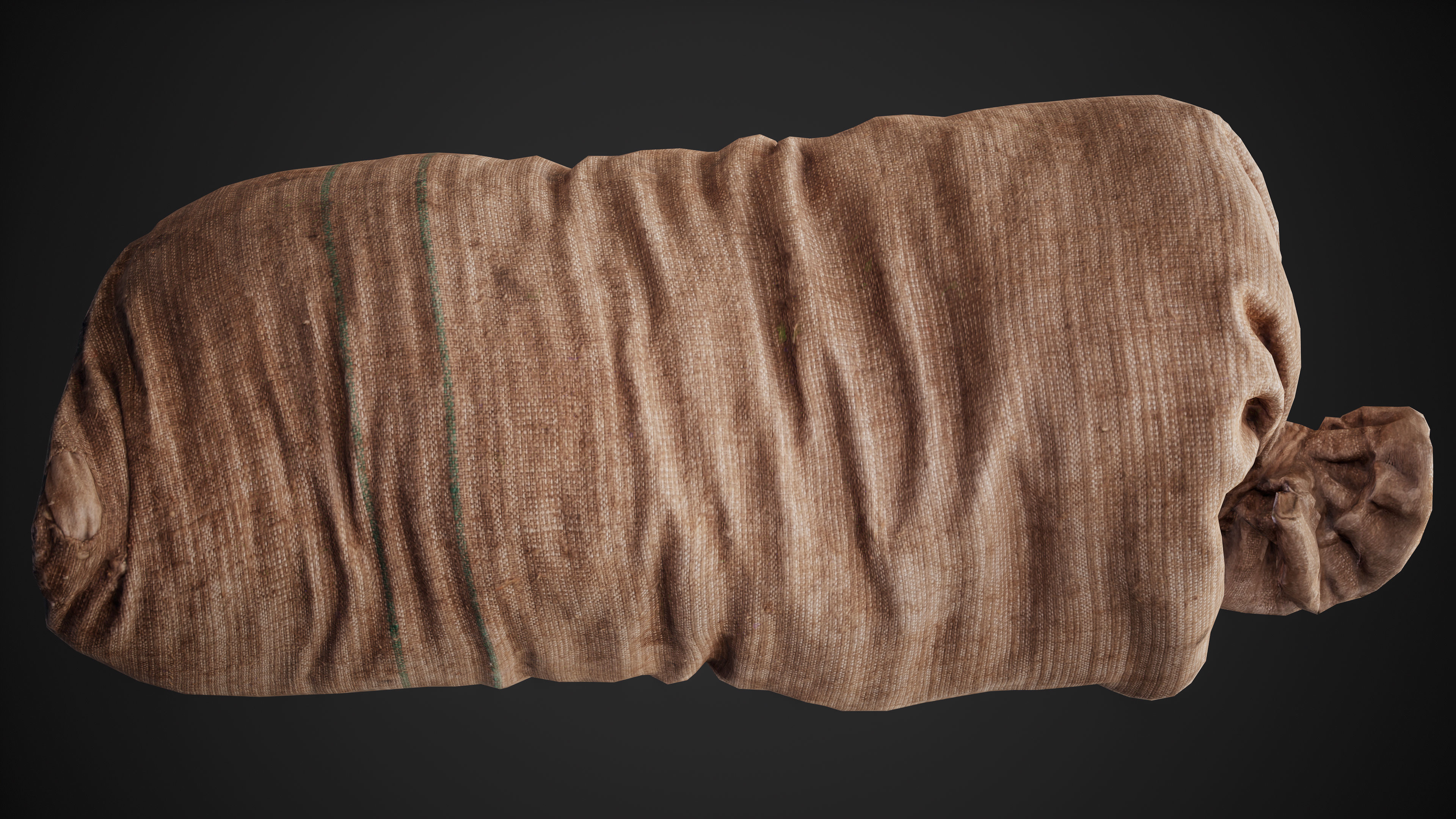 Realistic old burlap bag 03 photo scan Low-poly 3D model_12