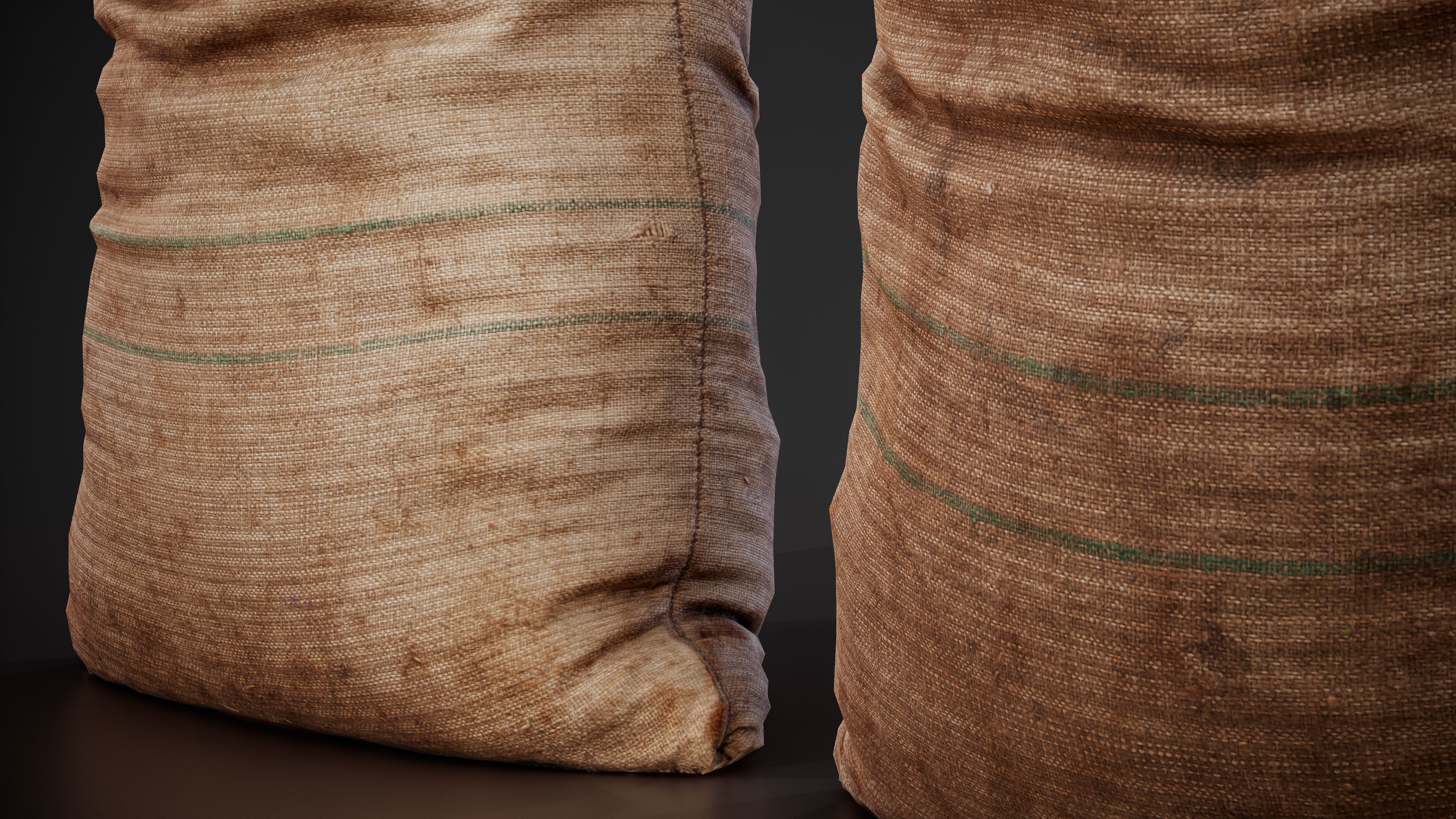 Realistic old burlap bag 03 photo scan Low-poly 3D model_6