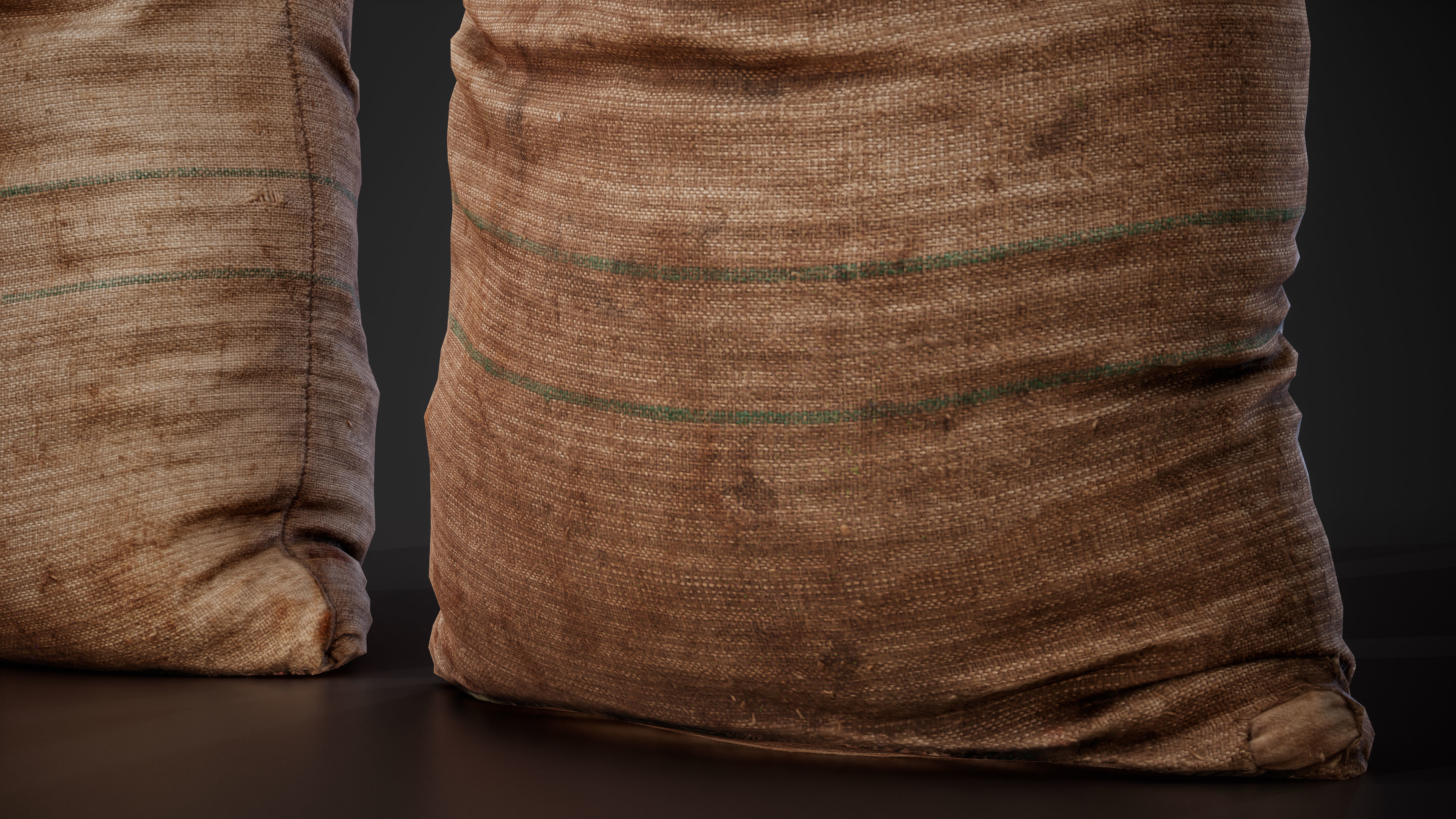 Realistic old burlap bag 03 photo scan Low-poly 3D model_7