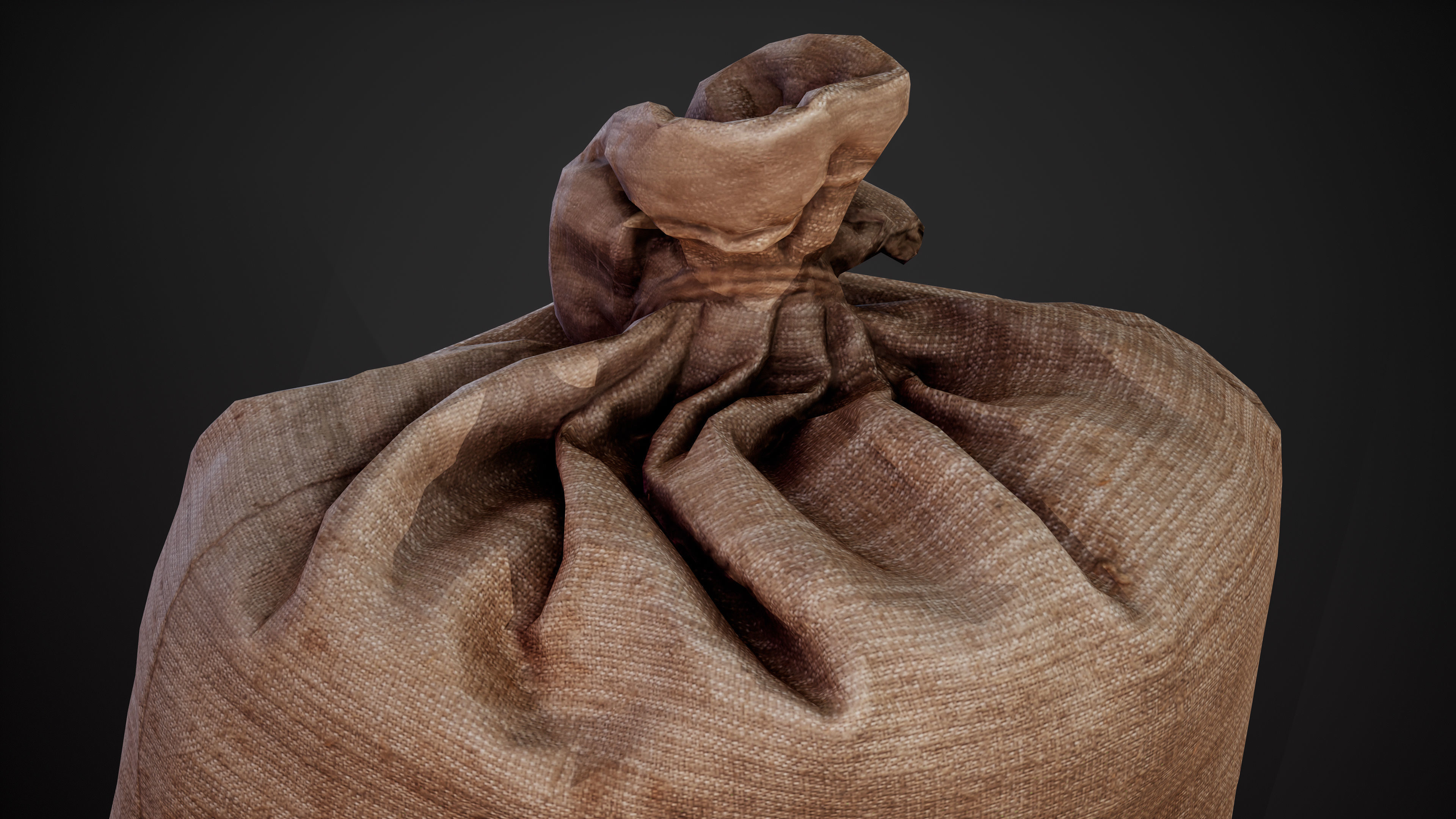 Realistic old burlap bag 03 photo scan Low-poly 3D model_10