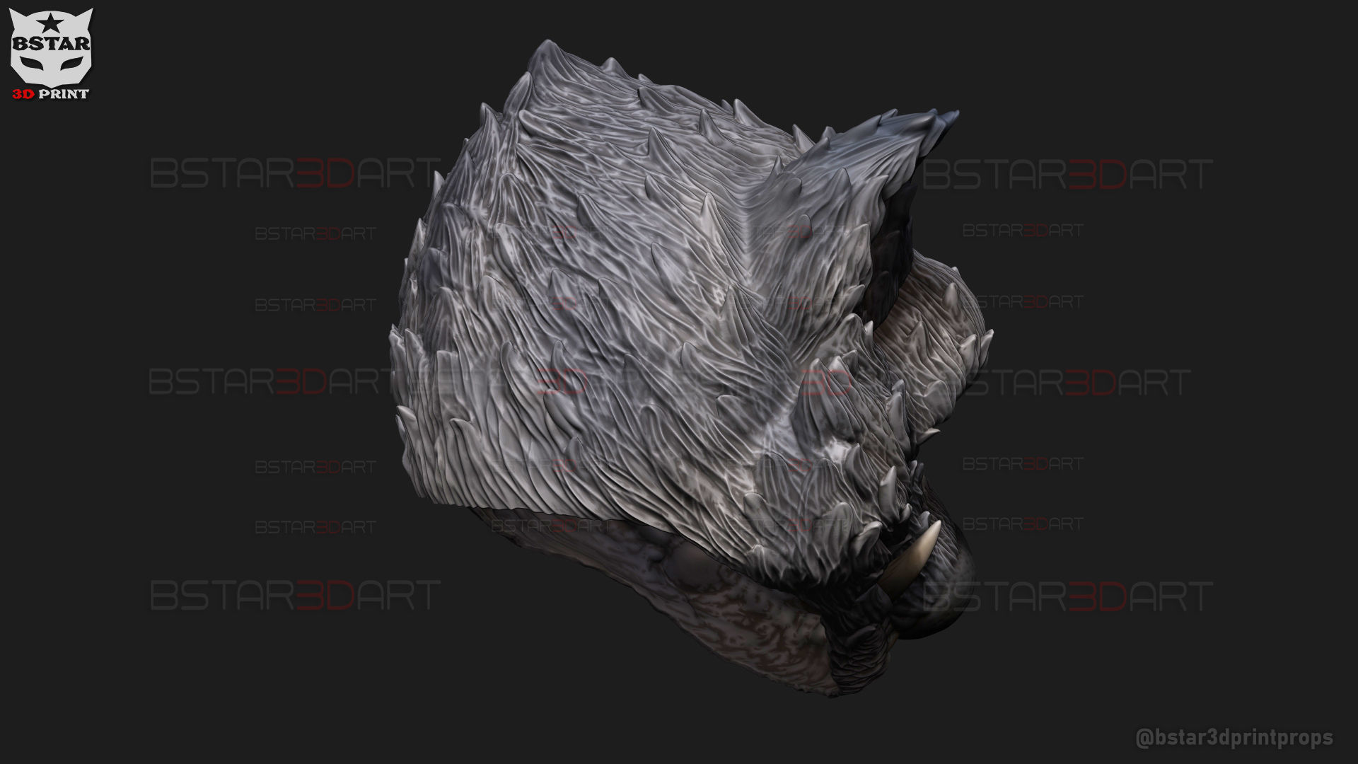 Zhu Bajie Head Decor Wearable - Black Myth Wukong 3D print model_11