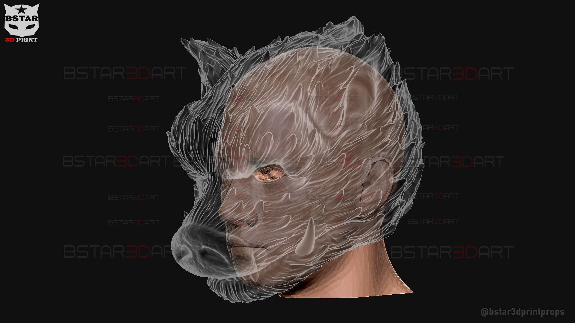 Zhu Bajie Head Decor Wearable - Black Myth Wukong 3D print model_20