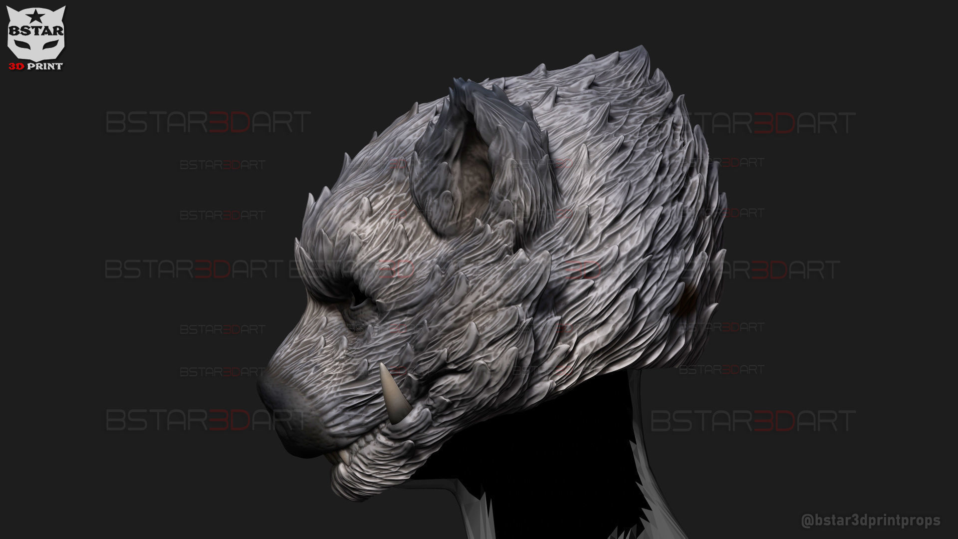 Zhu Bajie Head Decor Wearable - Black Myth Wukong 3D print model_2
