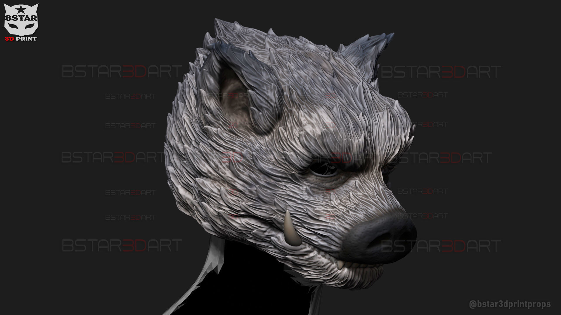 Zhu Bajie Head Decor Wearable - Black Myth Wukong 3D print model_6
