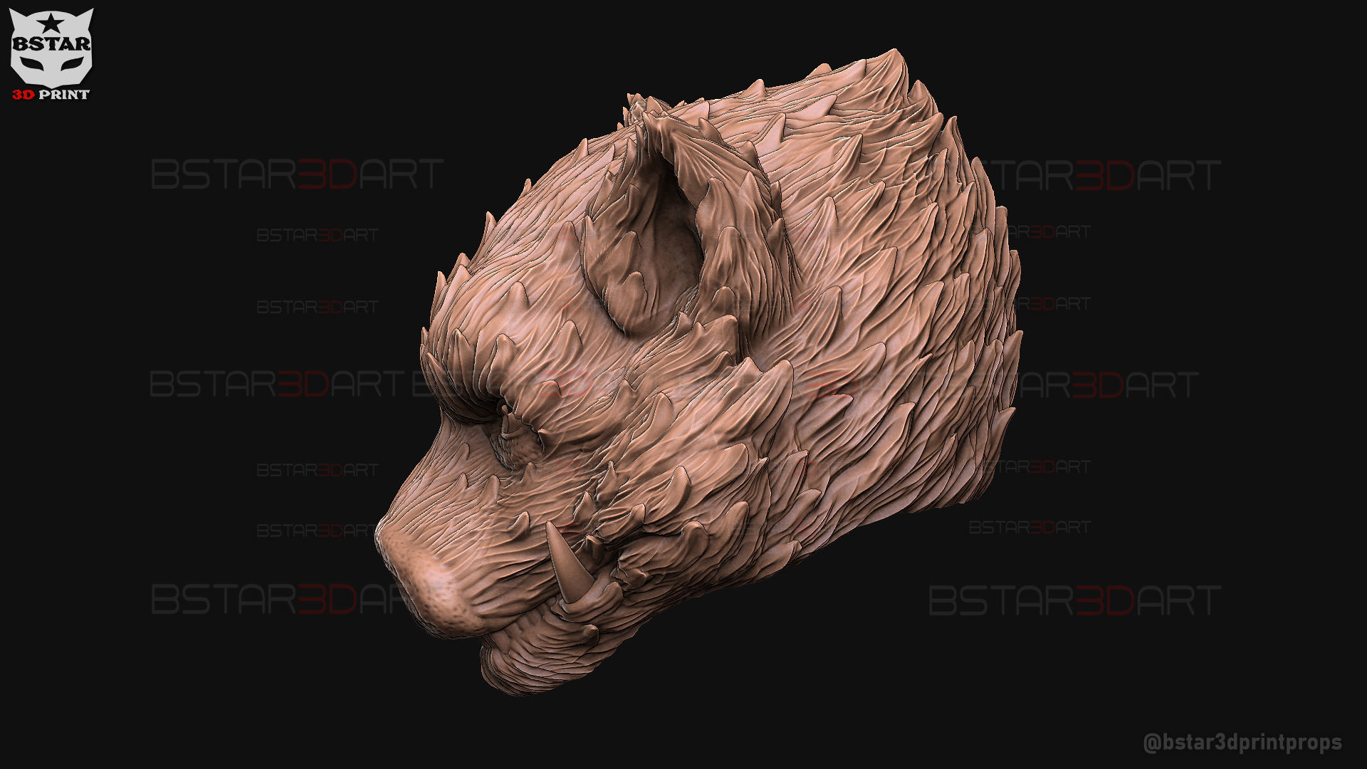Zhu Bajie Head Decor Wearable - Black Myth Wukong 3D print model_14