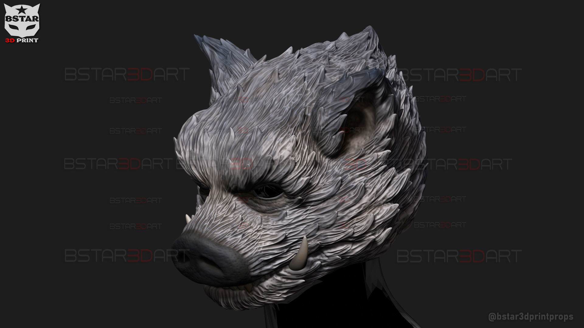 Zhu Bajie Head Decor Wearable - Black Myth Wukong 3D print model_1