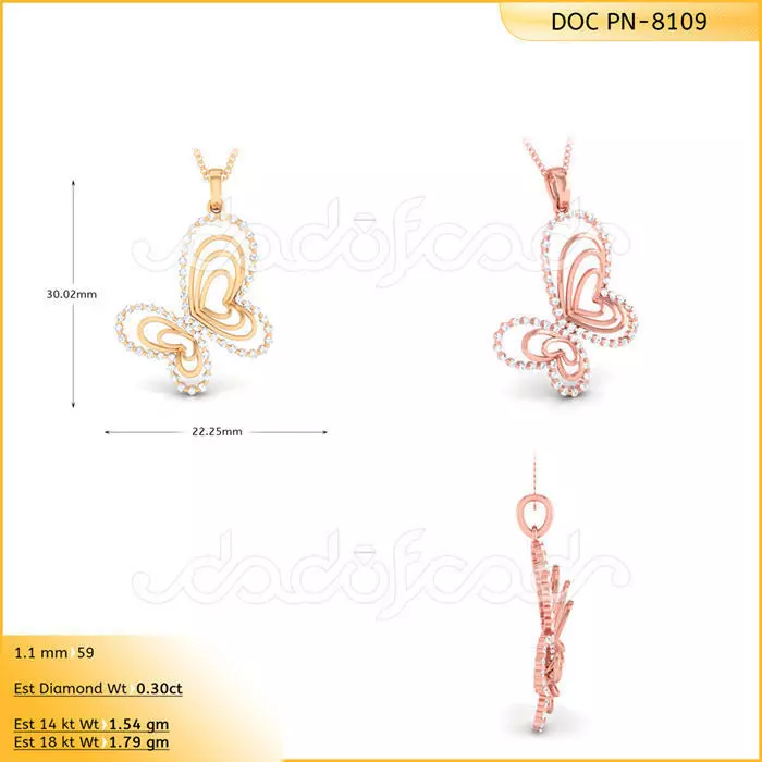 light weight yellow gold diamond pendent -DOC-P8109 3D print model