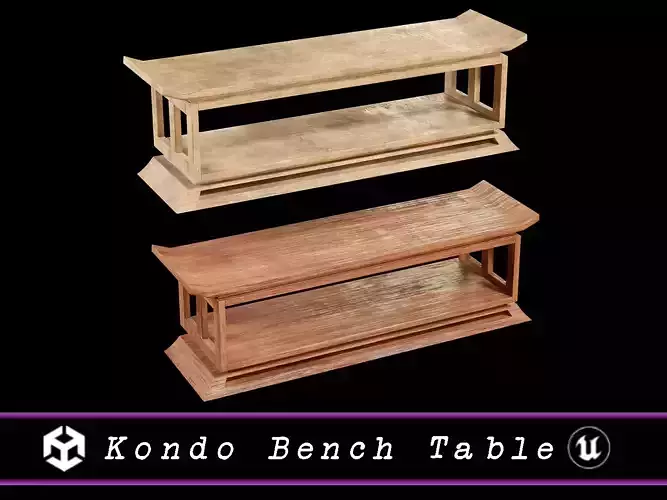 Kondo Bench Table Low-poly 3D model