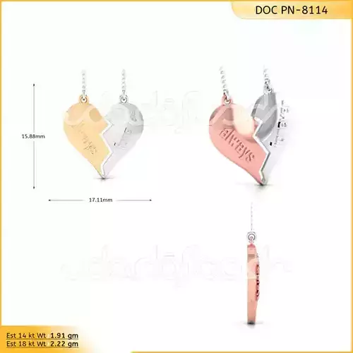 light weight yellow gold  diamond pendent -DOC-P8114