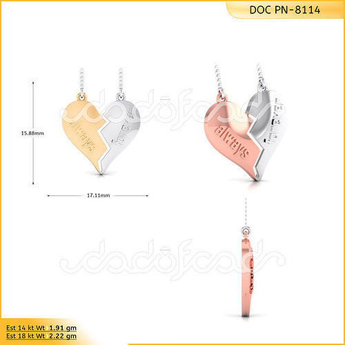 light weight yellow gold  diamond pendent -DOC-P8114 3D print model