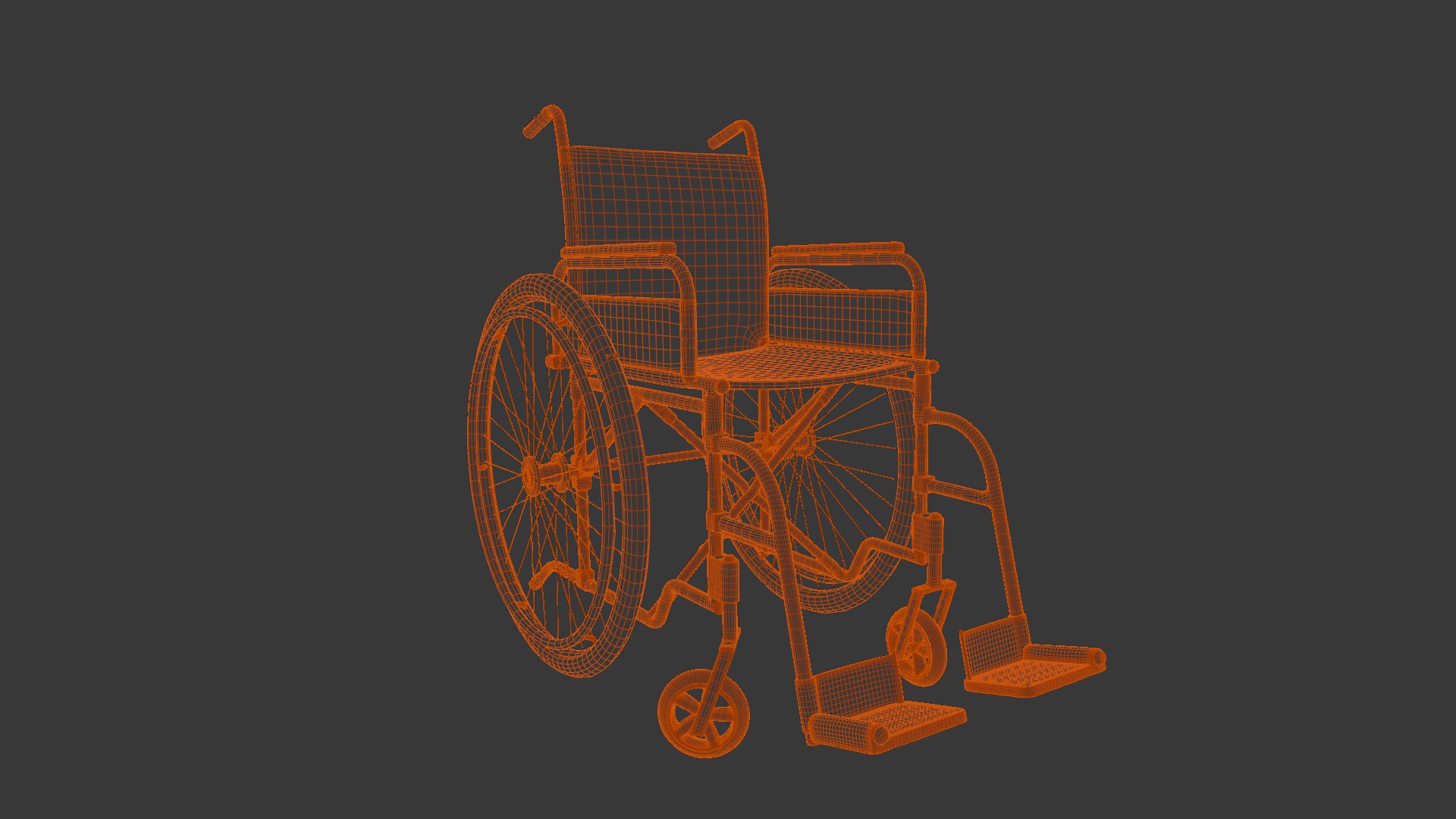  Wheelchair 3D Model  Low-poly 3D model_9