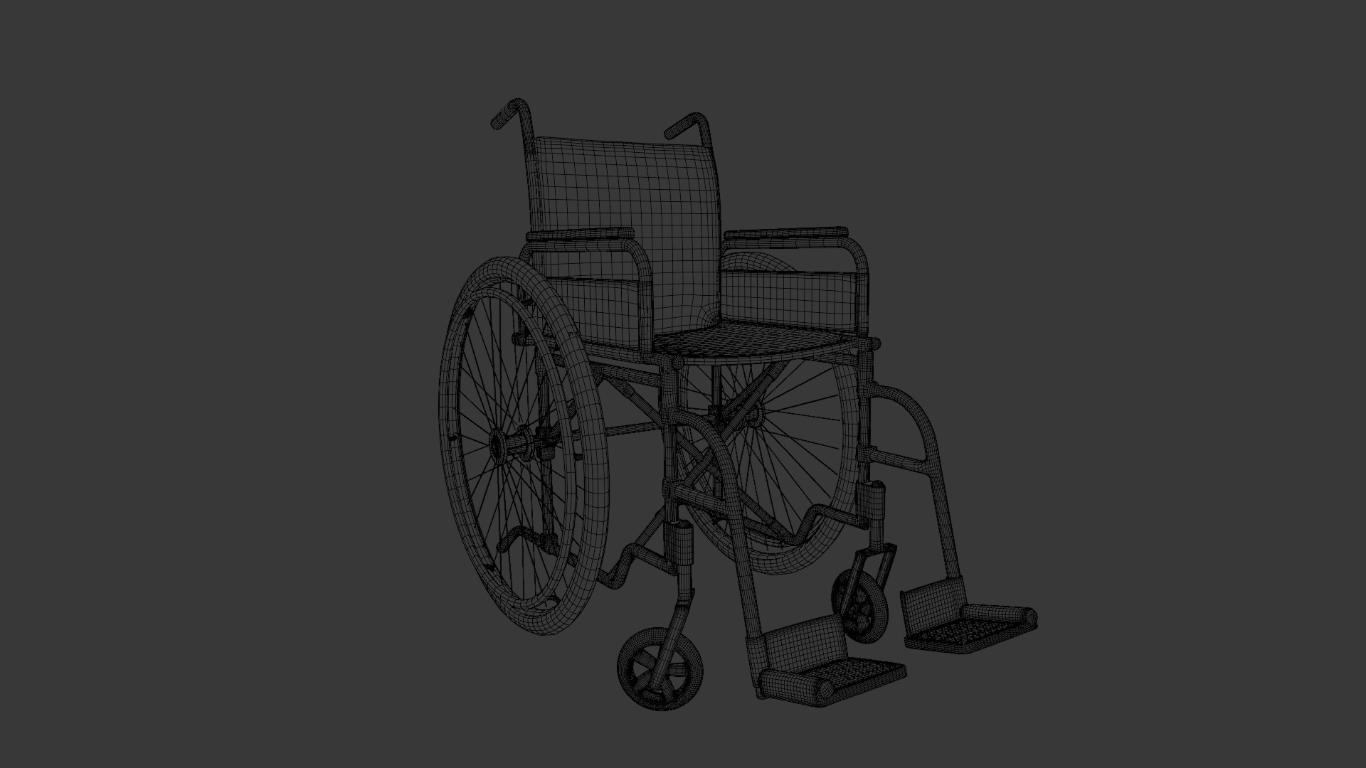  Wheelchair 3D Model  Low-poly 3D model_8