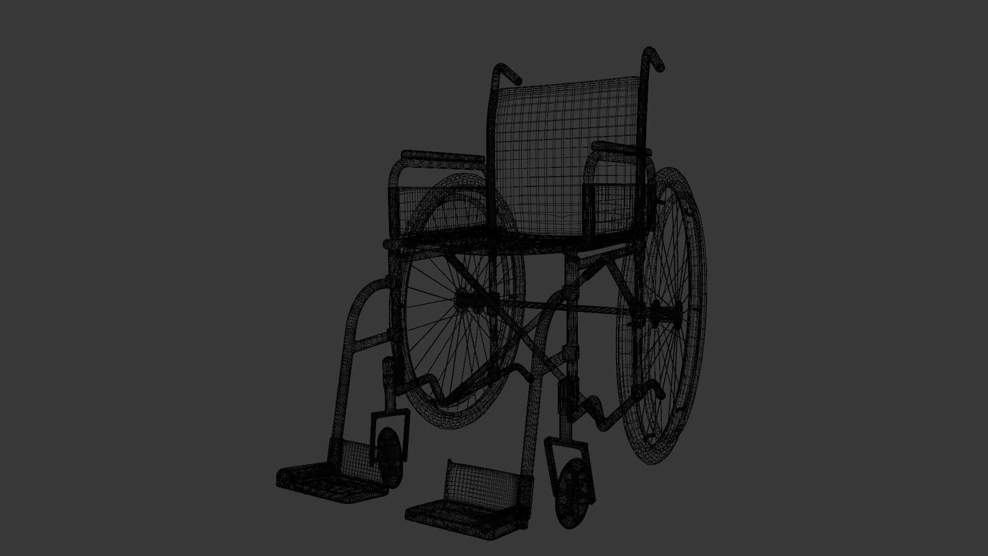  Wheelchair 3D Model  Low-poly 3D model_6