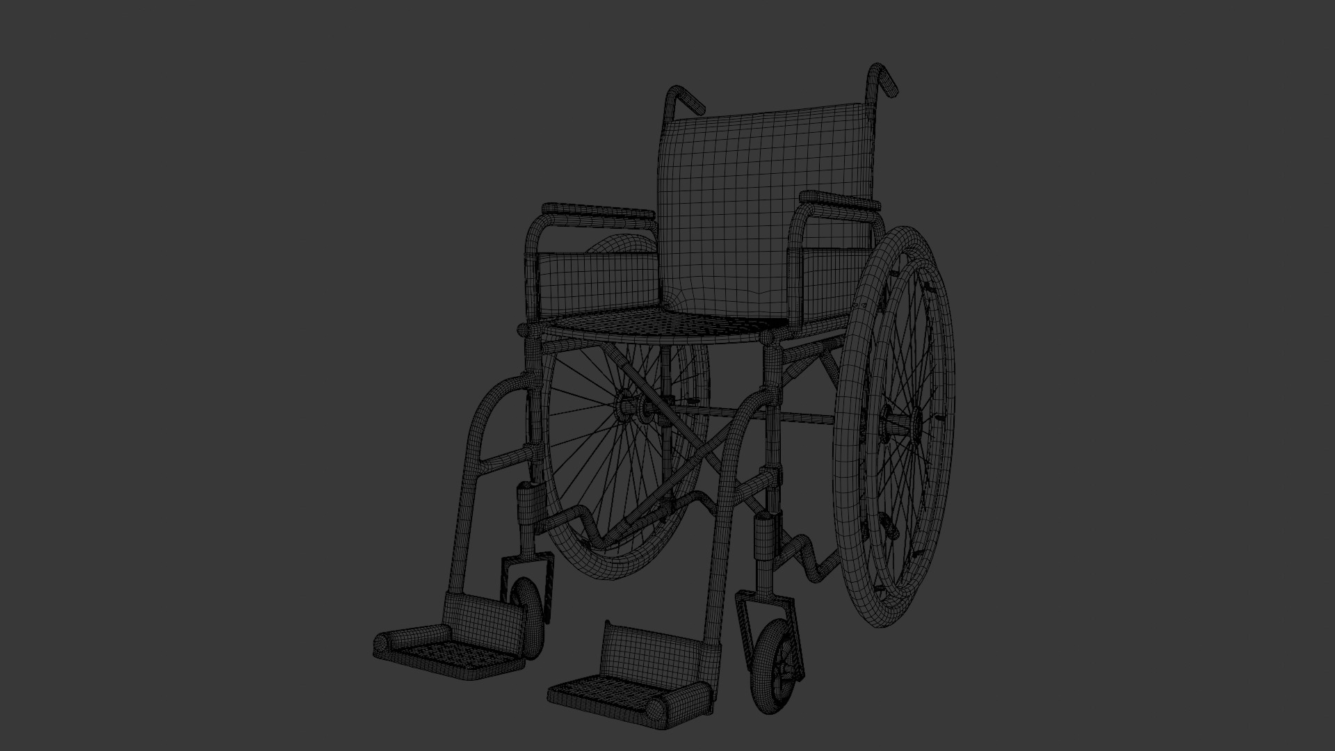  Wheelchair 3D Model  Low-poly 3D model_7