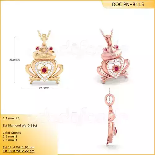 light weight yellow gold  diamond pendent -DOC-P8115