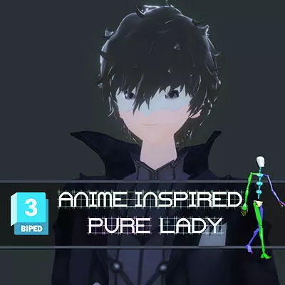 3DsMax Biped model Persona5 Joker Battle Low-poly 3D model
