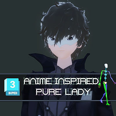 3DsMax Biped model  Persona5 Joker Battle Low-poly 3D model