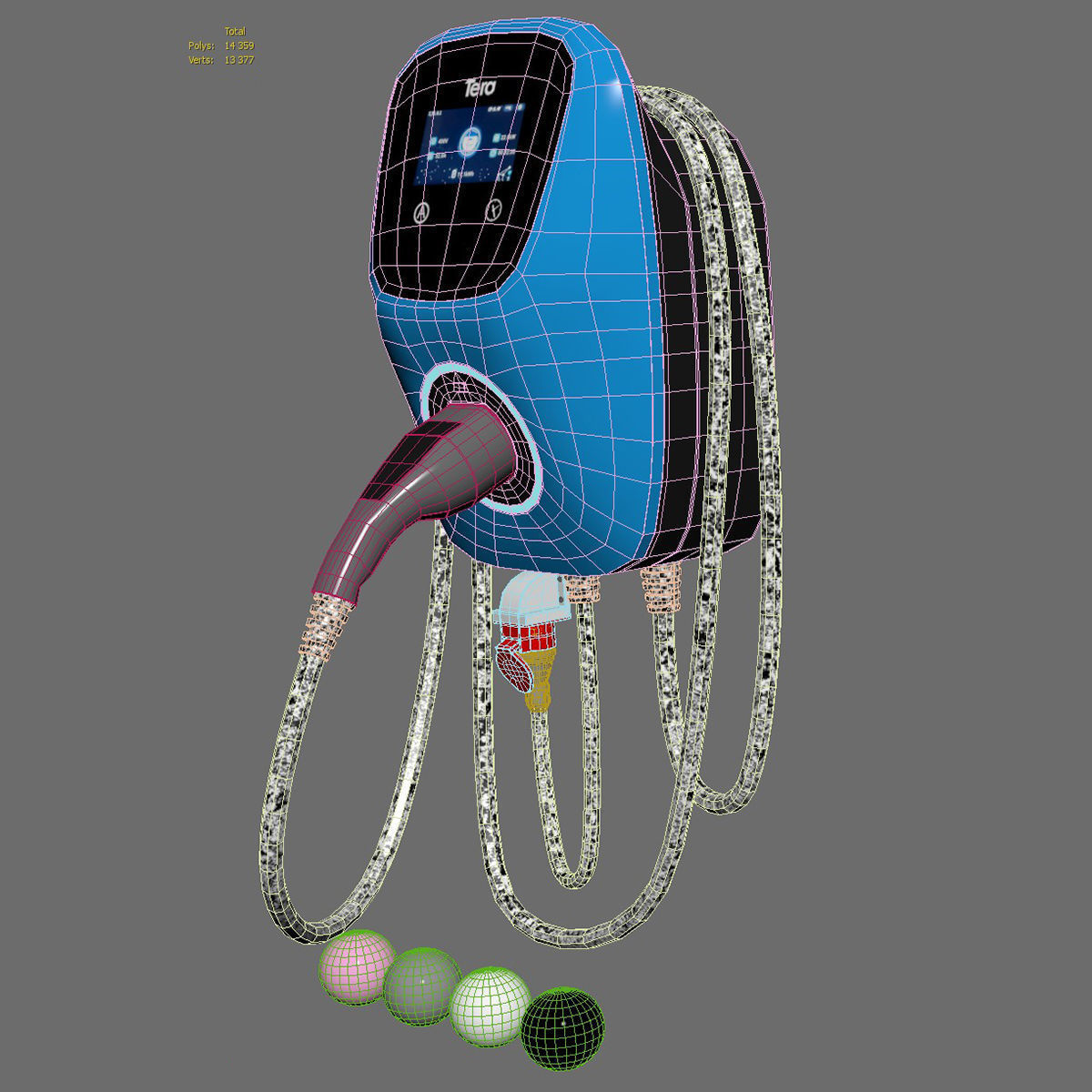 Charging station for electric vehicles Tera EV Smart 3D model_6