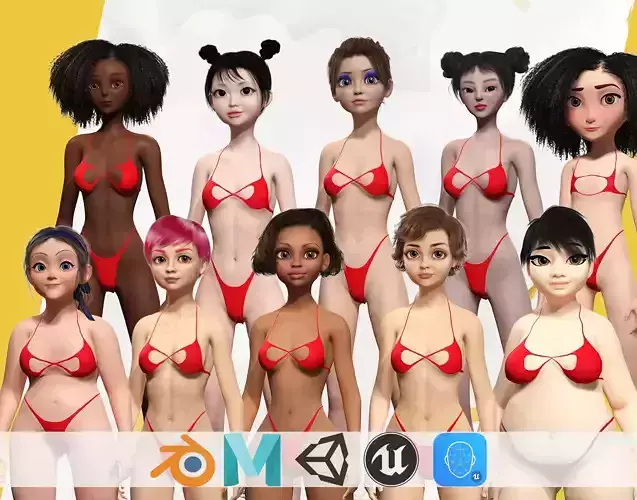 All-Female Stylized Character Collection 