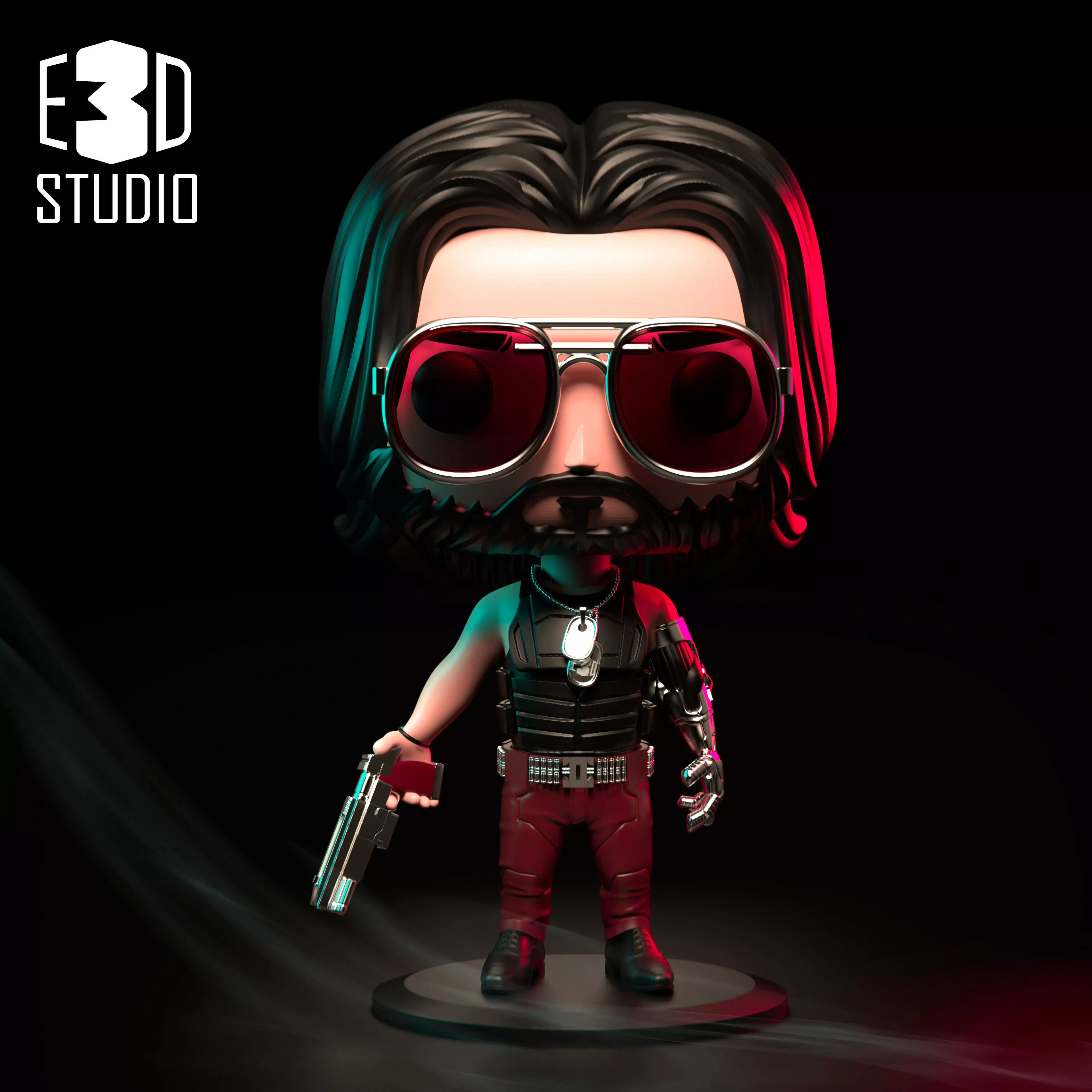 Johnny Silverhand - Cyberpunk 3D print model_0