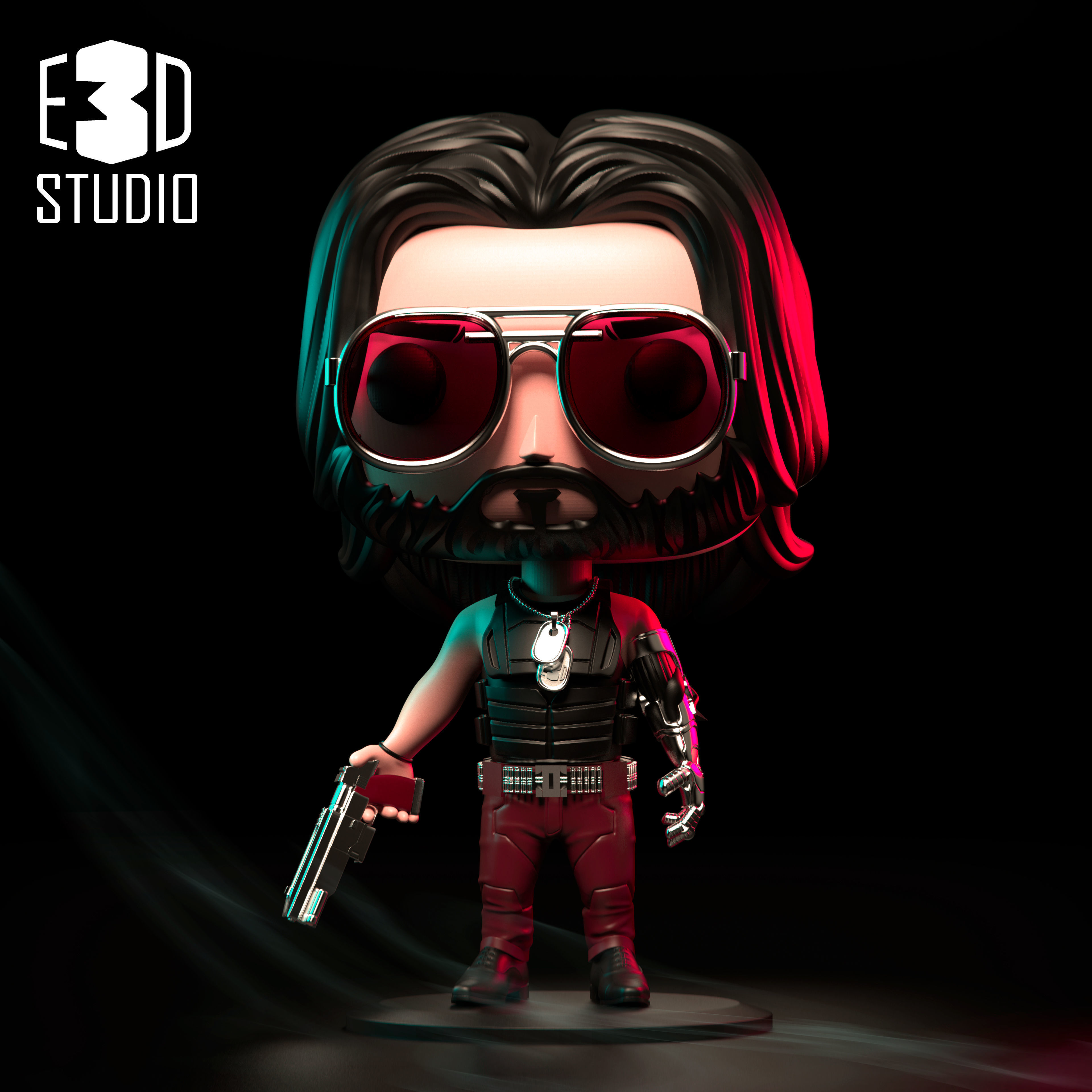 Johnny Silverhand - Cyberpunk 3D print model_1