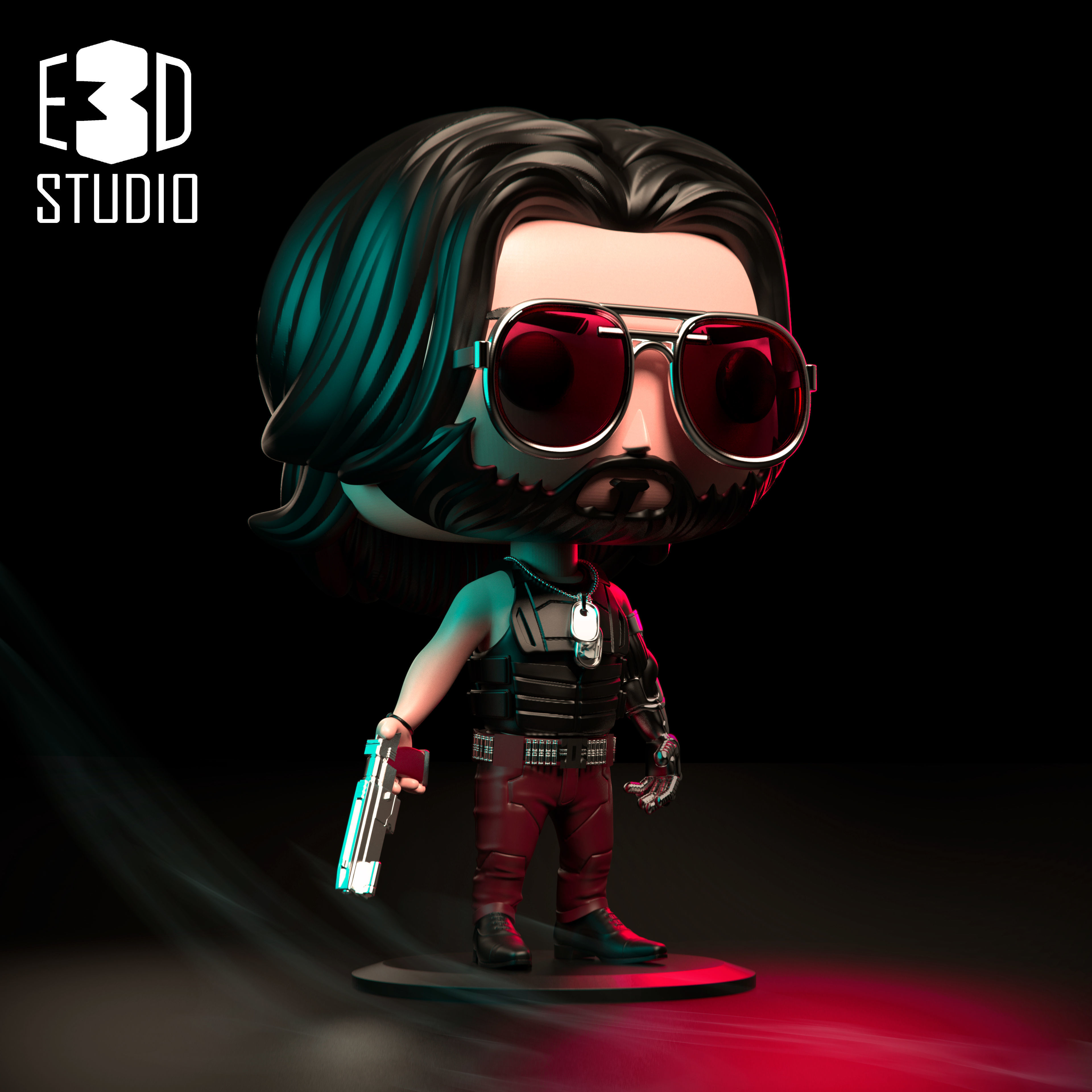 Johnny Silverhand - Cyberpunk 3D print model_2