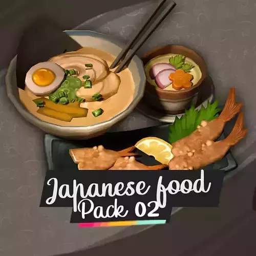 Japanese Food Pack 02 Low-poly 3D model