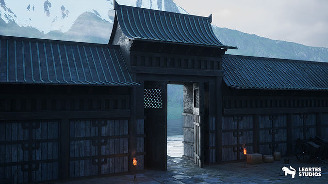 Japanese Temple Environment Low-poly 3D model 4