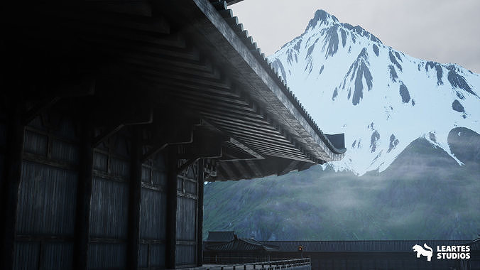 Japanese Temple Environment Low-poly 3D model 7