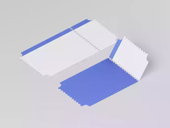 Ticket or Postage stamp 3D Model