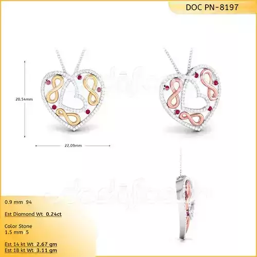 light weight yellow gold  diamond pendent -DOC-P8197