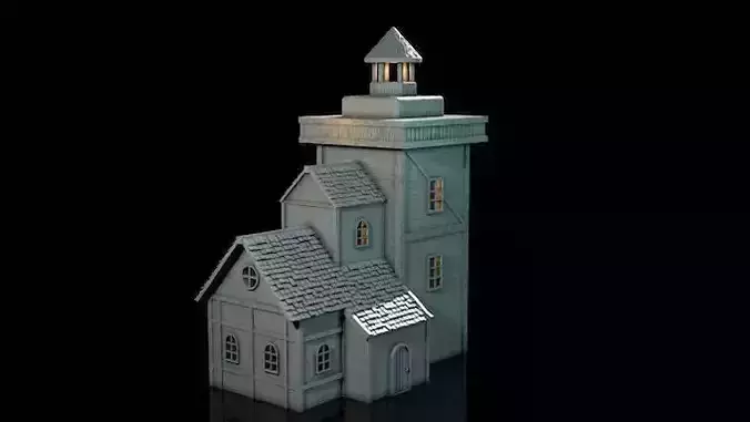 House with an extension 3D print model