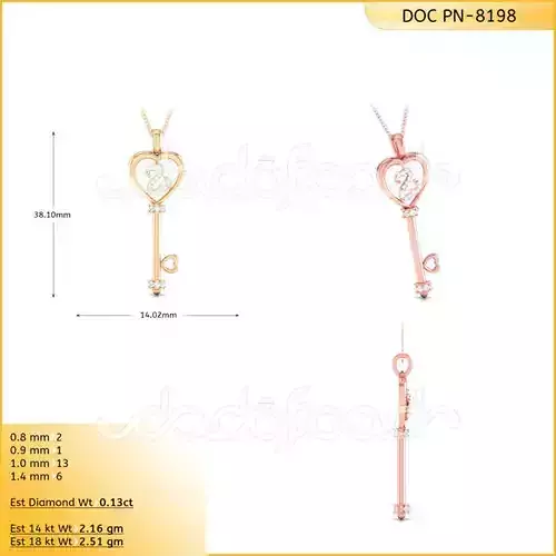 light weight yellow gold  diamond pendent -DOC-P8198