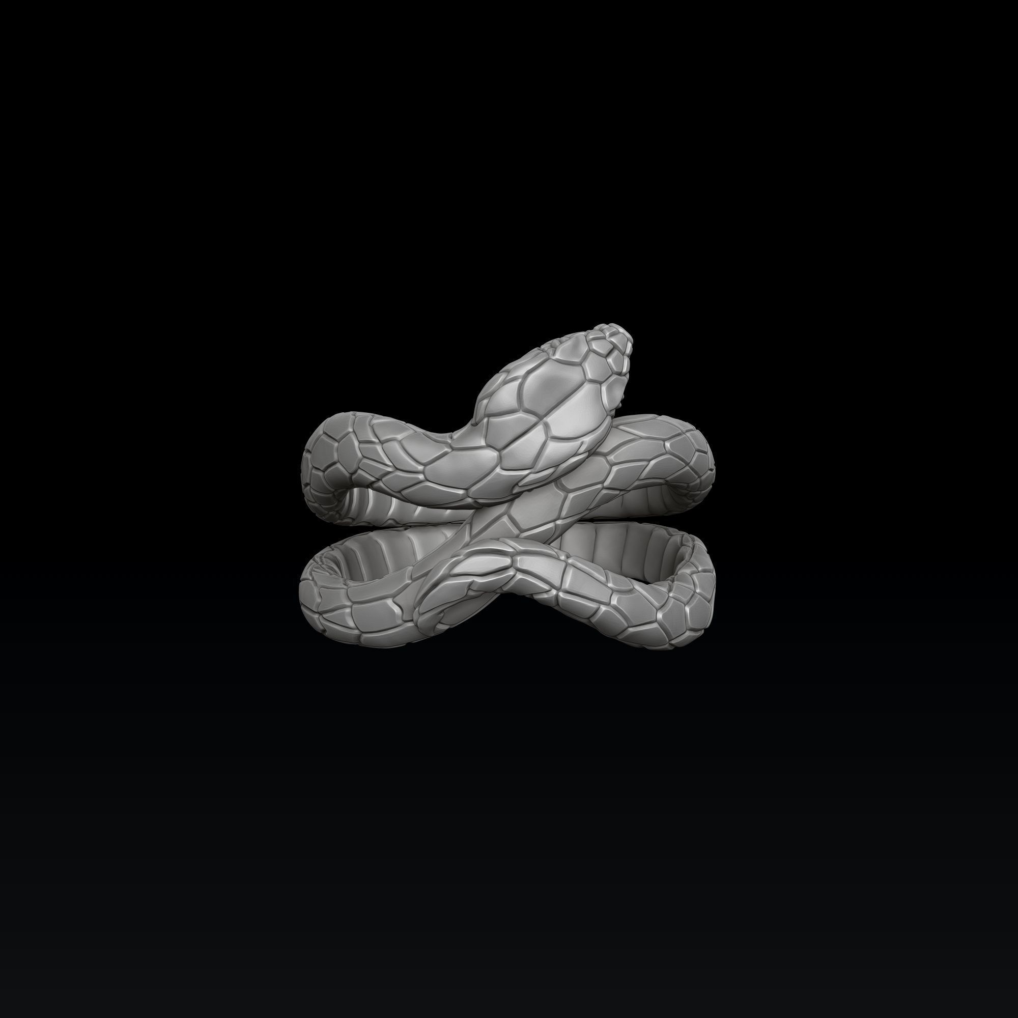 Snake Ring V2 3D print model_3