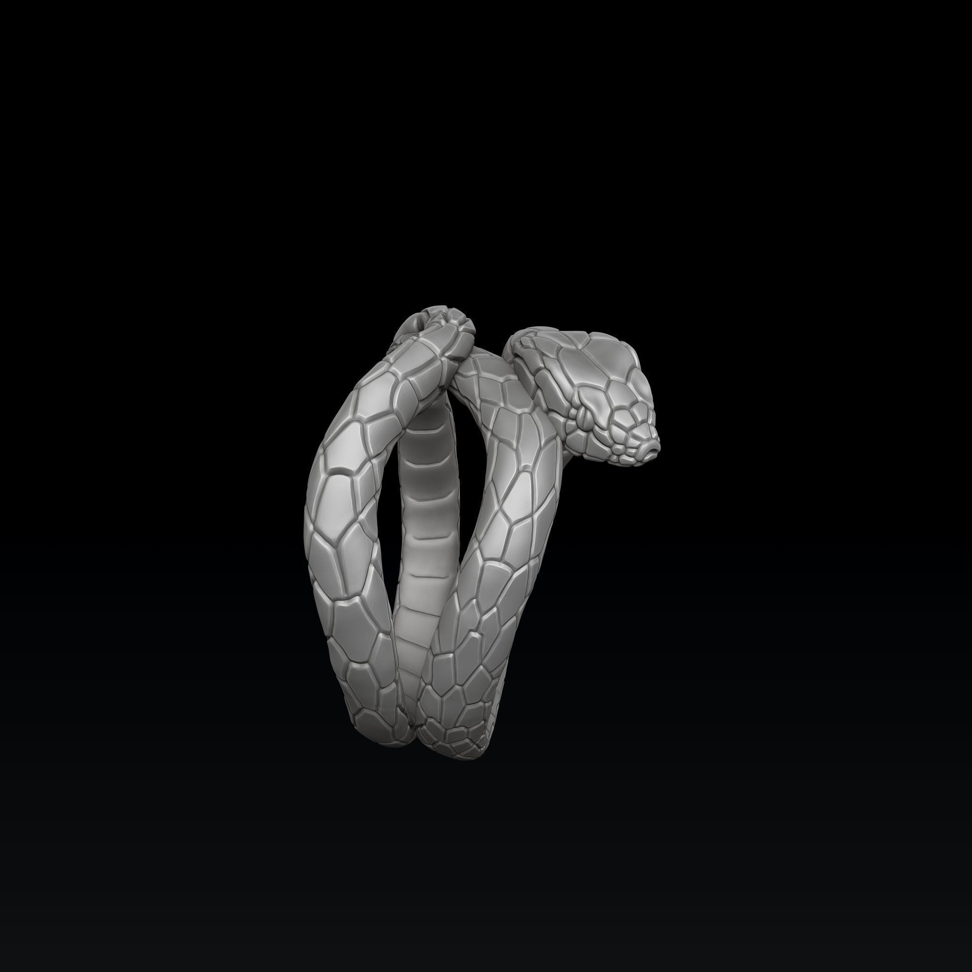 Snake Ring V2 3D print model_1