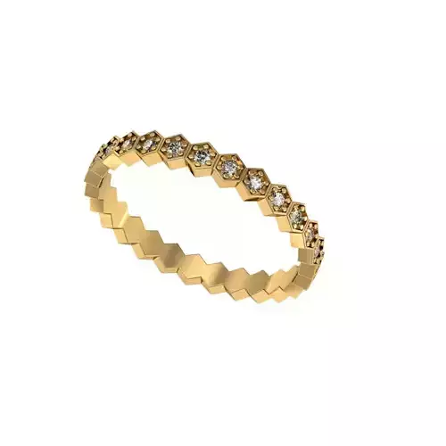 haxagon eternity ring band 3D print model