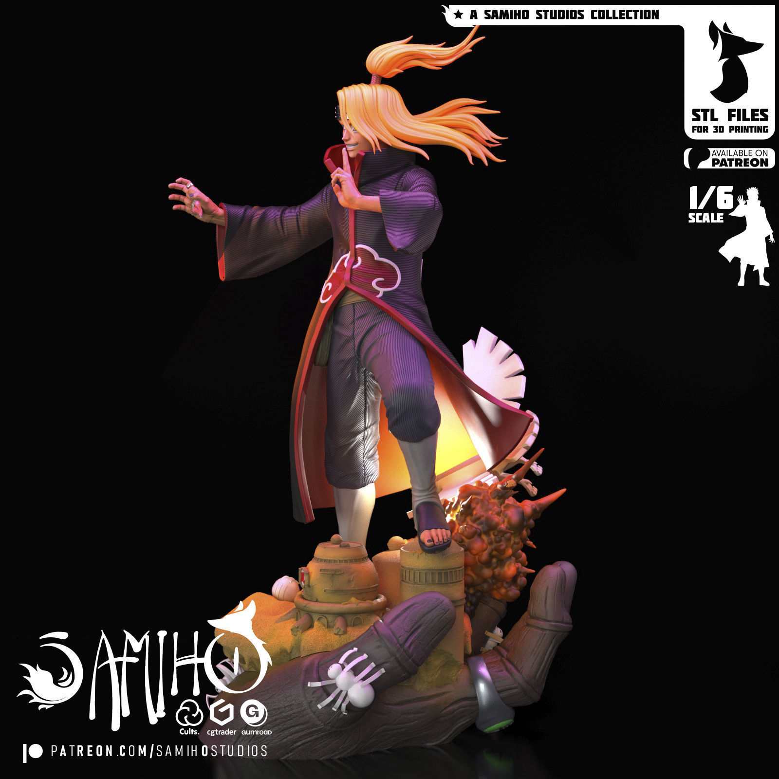 Samiho Studios - Deidara - STLs ready for printing 3D print model_4