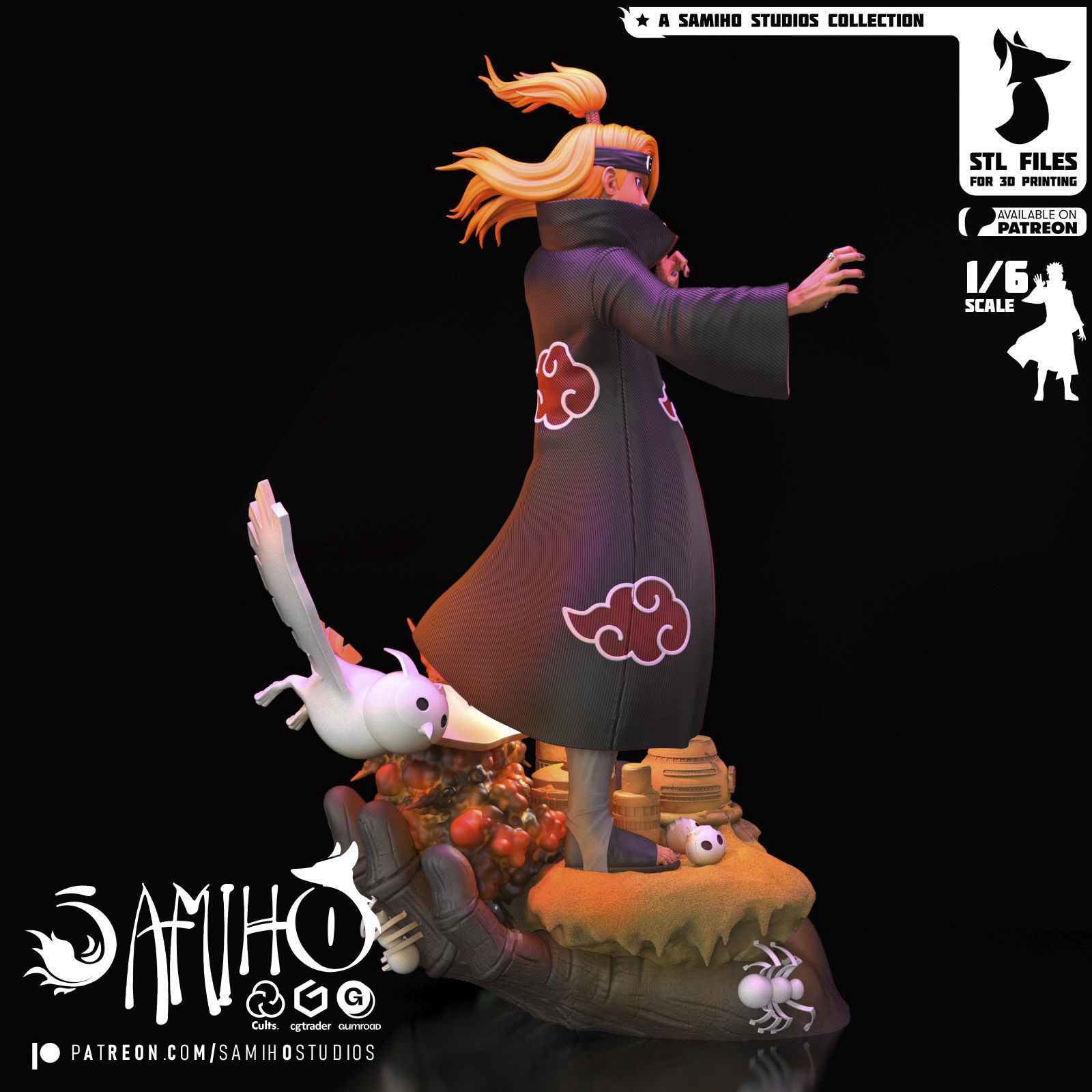 Samiho Studios - Deidara - STLs ready for printing 3D print model_2