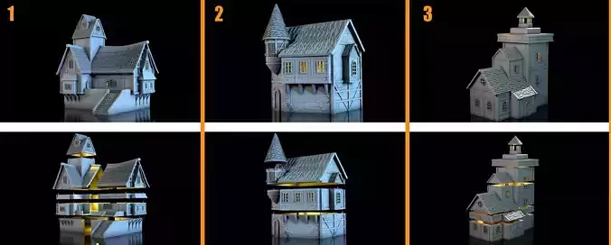 Archaic houses 3D Model Collection