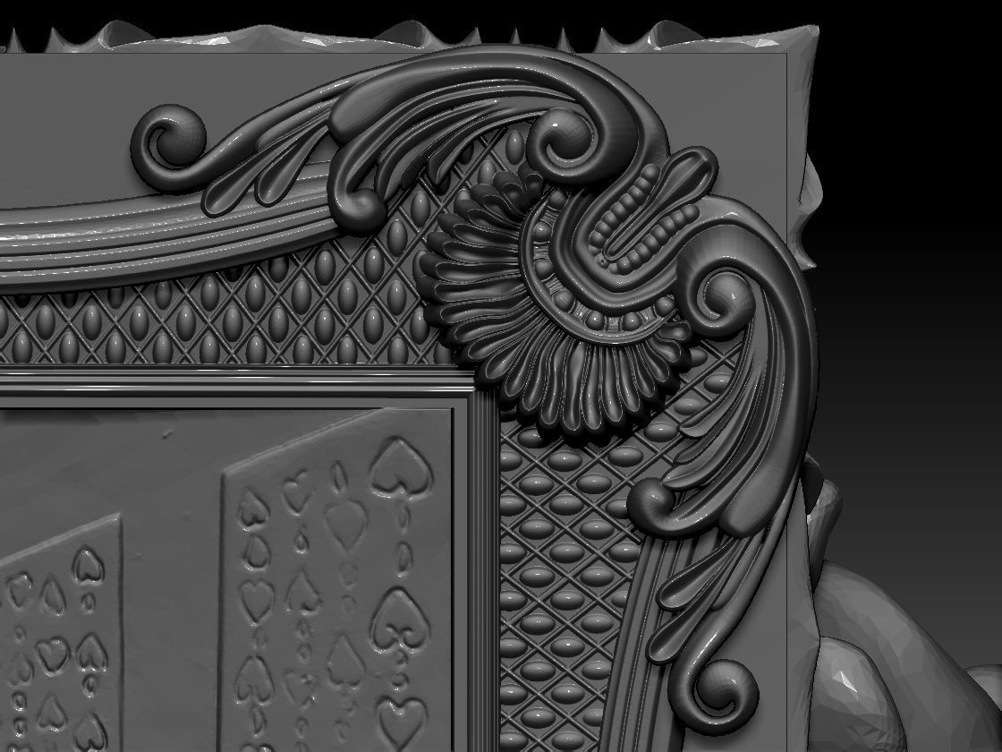 Last Supper Bas-Relief with lion head ring 3D print model 3D print model_6